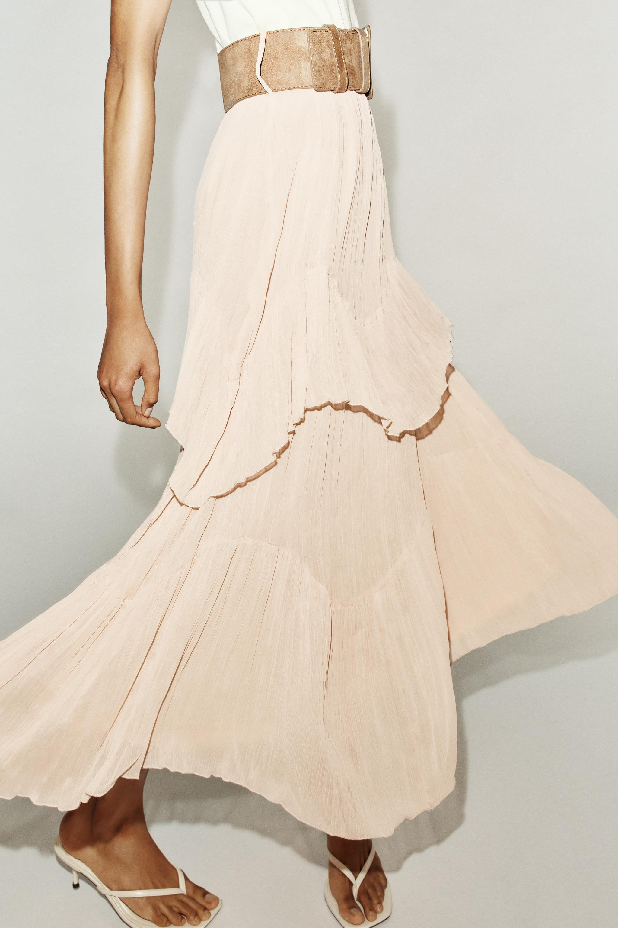 COMBINED MIDI BELTED DRESS | Zara US