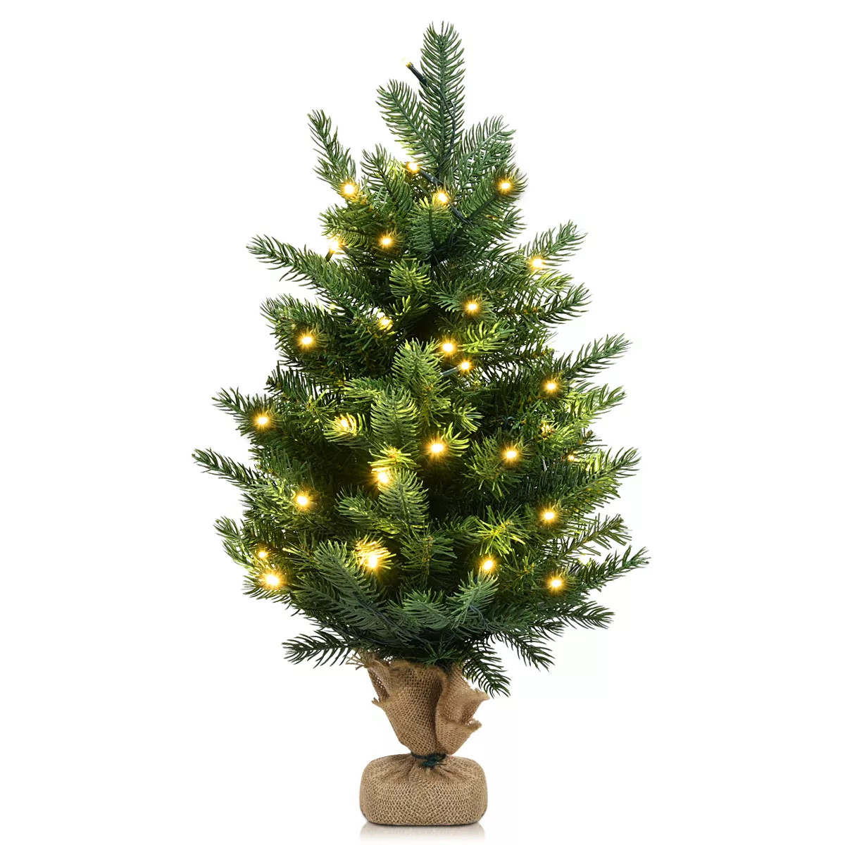 Costway 2 FT Pre-Lit Tabletop Fir Christmas Tree 35 LED Lights Timer | Target