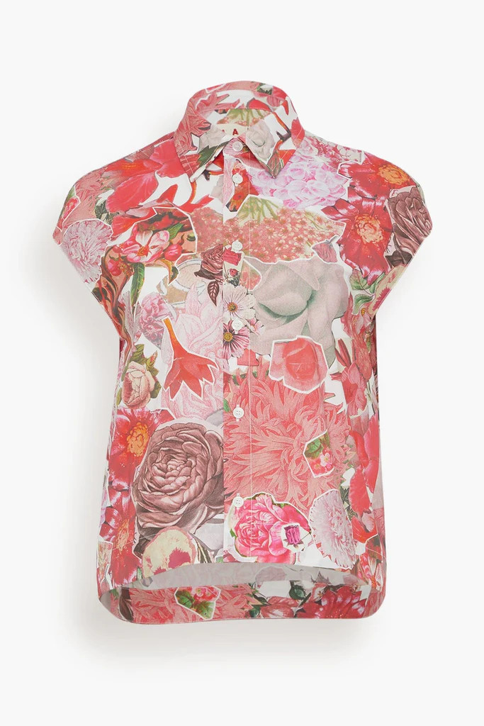 Poplin Cocoon Shirt in Pink Clematis | Hampden Clothing