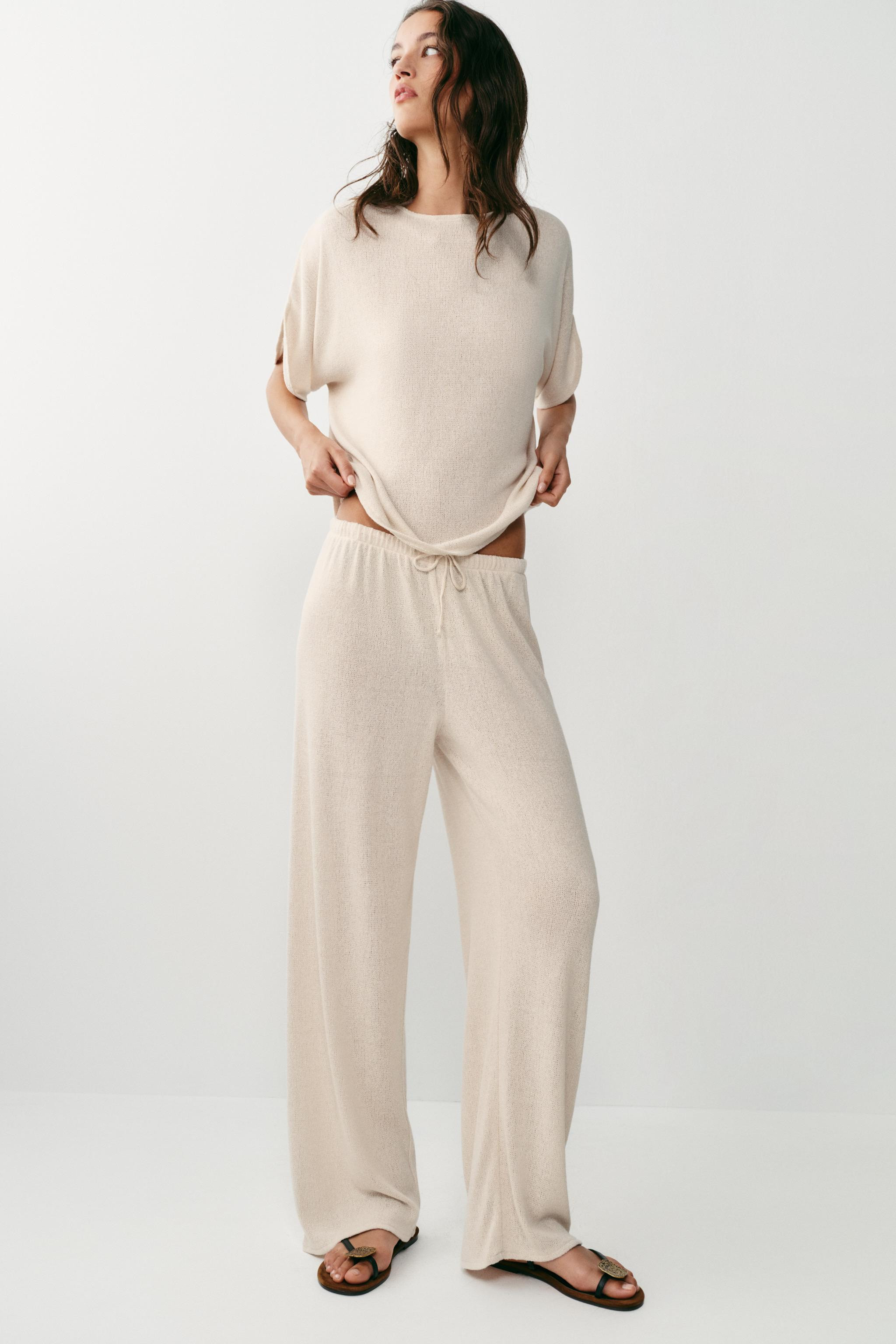 RUSTIC WIDE-LEG TROUSERS | Zara UK