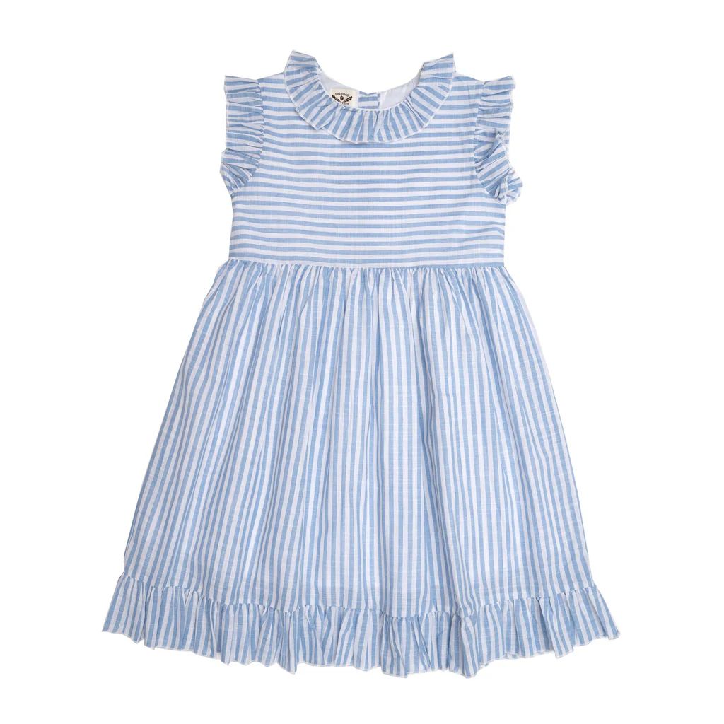Isabella Blue Striped Dress | The Oaks Apparel Company