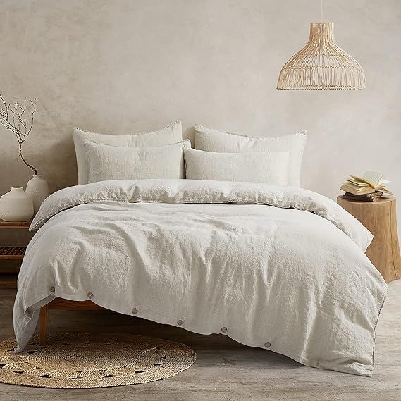 ATLINIA Bedding Duvet Cover Set Linen - 100% French Flax Washed Bed Sets Farmhouse Comforter Cove... | Amazon (US)