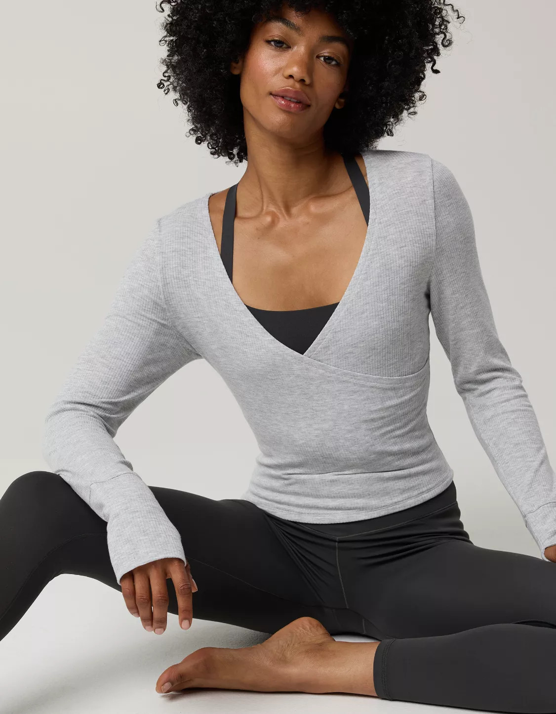 OFFLINE By Aerie Thumbs Up Ribbed Wrap Top | Aerie