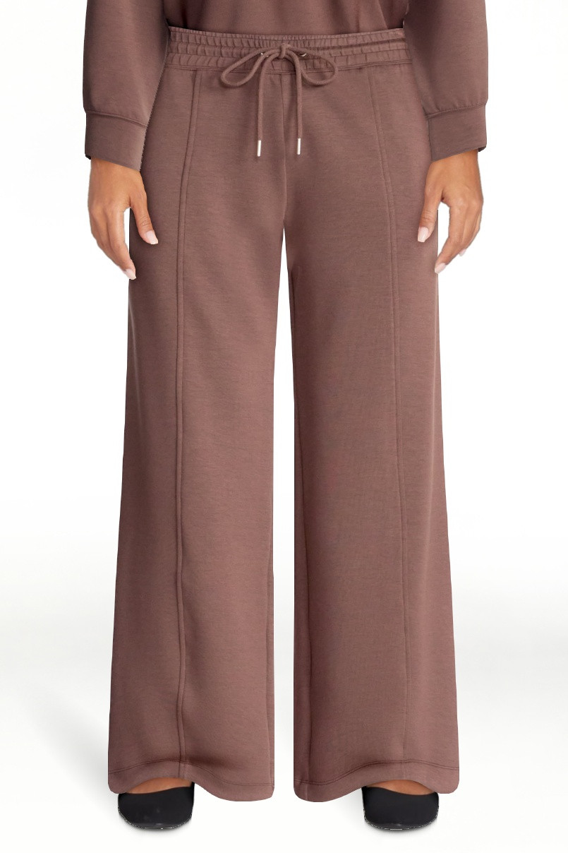Scoop Women's and Women's Plus Scubaknit Wide Leg Tie Waist Seamed Pants, Regular, Short Lengths,... | Walmart (US)
