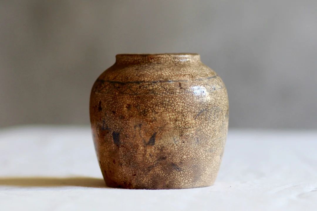 Antique Crazed Ceramic Pot. Hand-painted. Stoneware. Small - Etsy | Etsy (US)