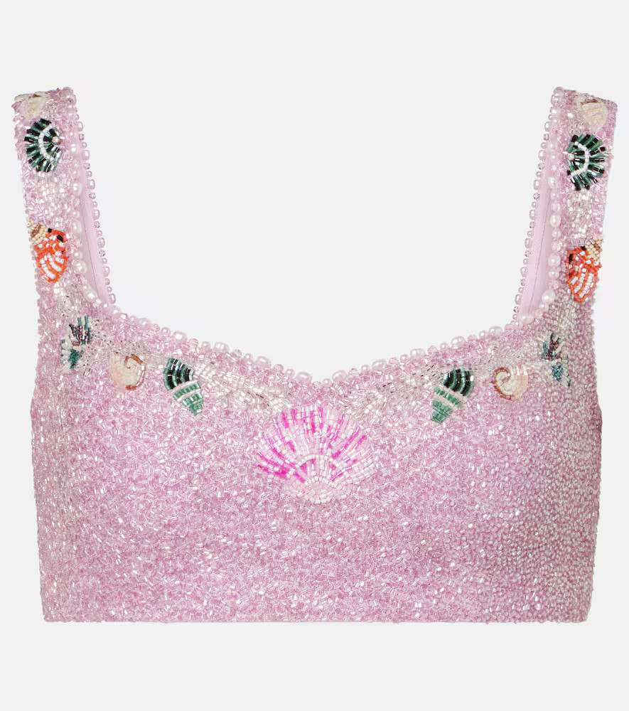 Clio Peppiatt Marina embellished crop top | Mytheresa (US/CA)