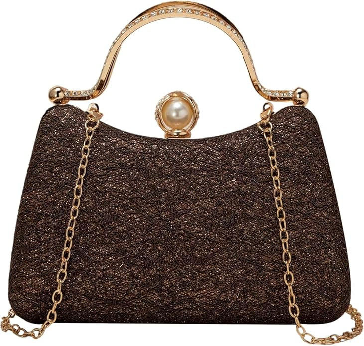 SweatyRocks Women's Glitter Evening Bag Shiny Chain Strap Clutch Purses Formal Bridal Wedding Coc... | Amazon (US)