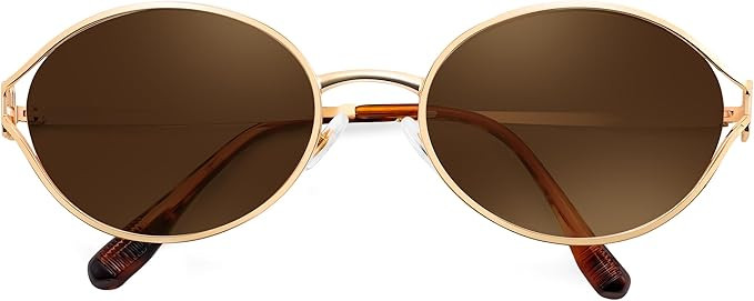 FEISEDY Retro Oval Small Sunglasses for Women Men 90s Trendy Classic Y2K Frame Round Shades UV400... | Amazon (US)