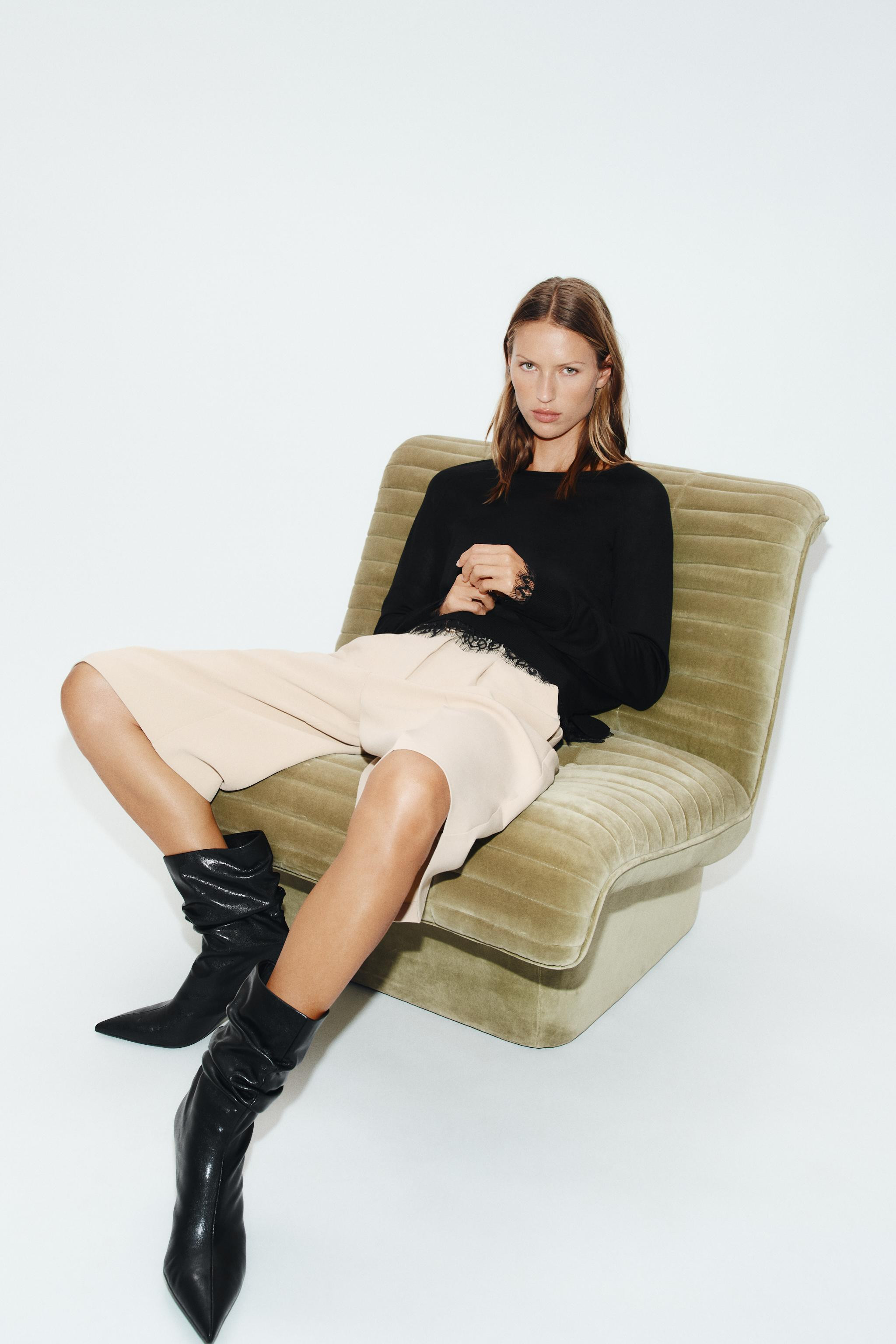 RUFFLED HEELED ANKLE BOOTS | Zara UK