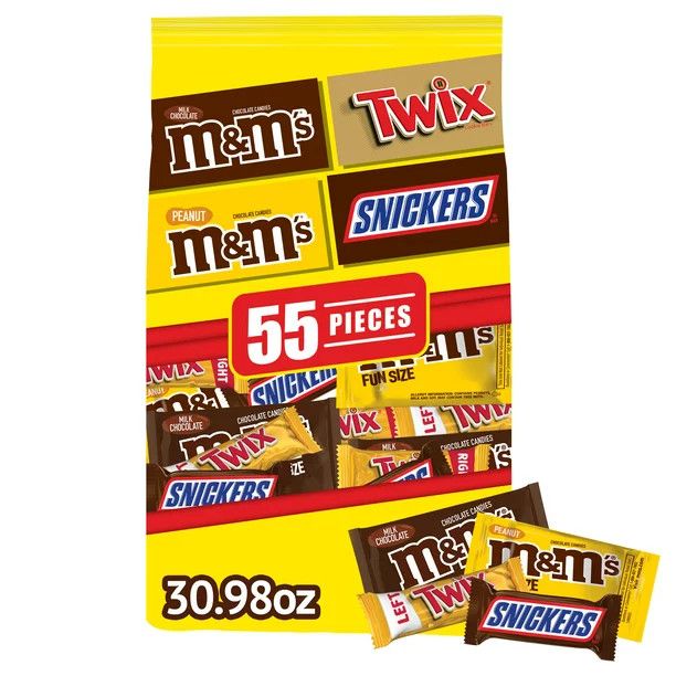 M&M's, Snickers & Twix Milk Chocolate Candy Bar Variety Pack - 55 Ct - Walmart.com | Walmart (US)