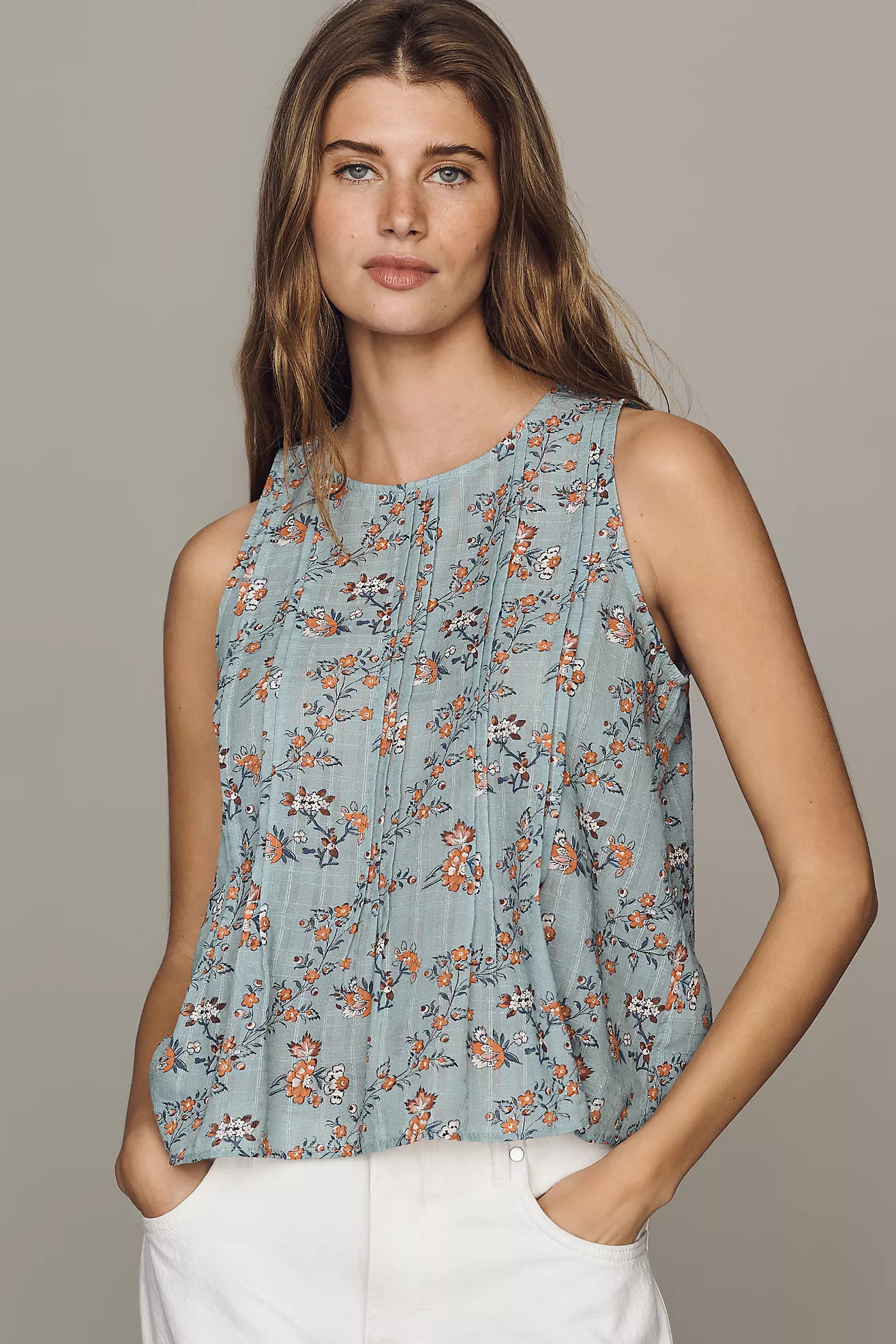 Pilcro 100% Cotton Pintuck Tank | Anthropologie (US)