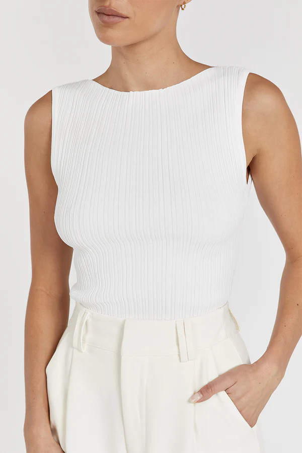 SIENNA OFF WHITE KNIT TANK | DISSH