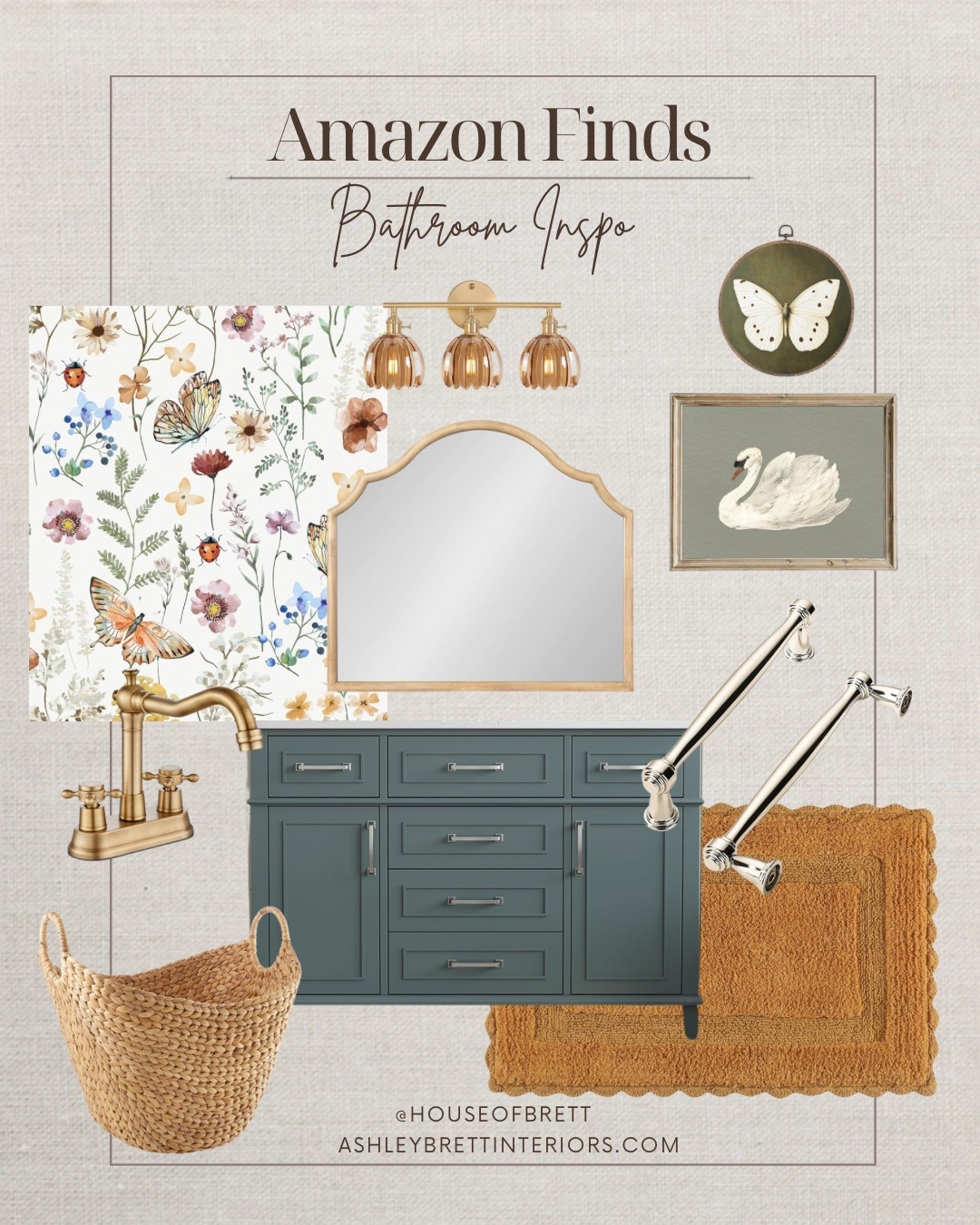 Charming, vintage inspired bathroom, all found on Amazon! 

#LTKHome