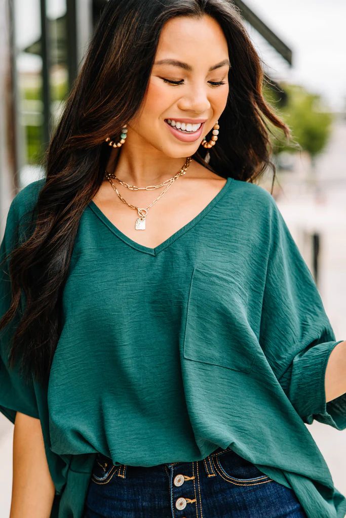 Couldn't Be Better Forest Green Top | The Mint Julep Boutique