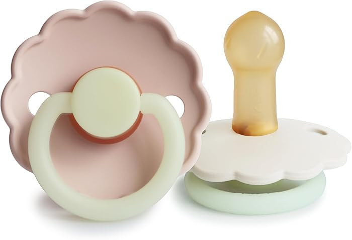 FRIGG Daisy Night Natural Rubber Baby Pacifier | Made in Denmark | BPA-Free (Blush/Cream, 6-18 Mo... | Amazon (US)