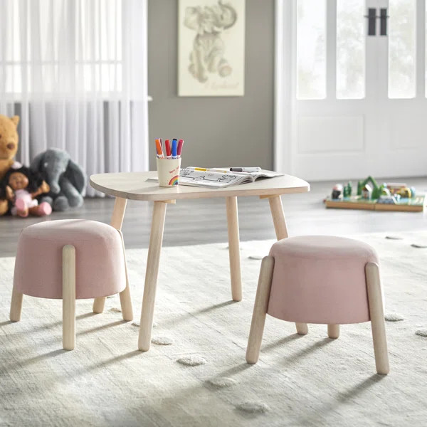 Dietgard Kids 3 Piece Solid Wood Rectangular Play / Activity Table and Chair Set | Wayfair North America