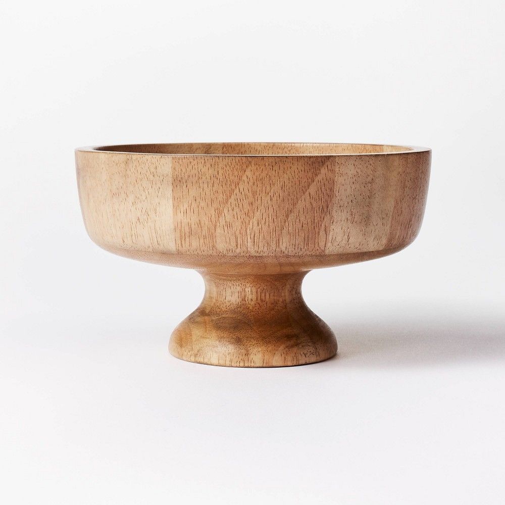 10.1oz Rubberwood Pedestal Serving Bowl – Threshold designed with Studio McGee | Target