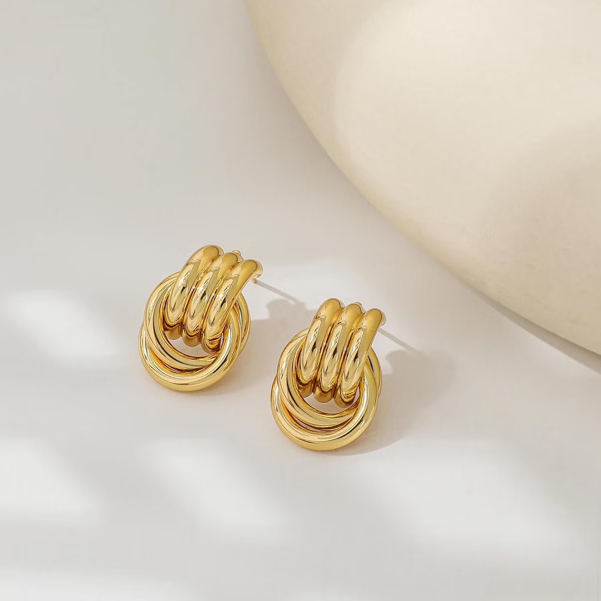 Chunky Gold Knot Dangle Drop Earrings Trendy Statement Earrings Hypoallergenic Lightweight Gold J... | Target