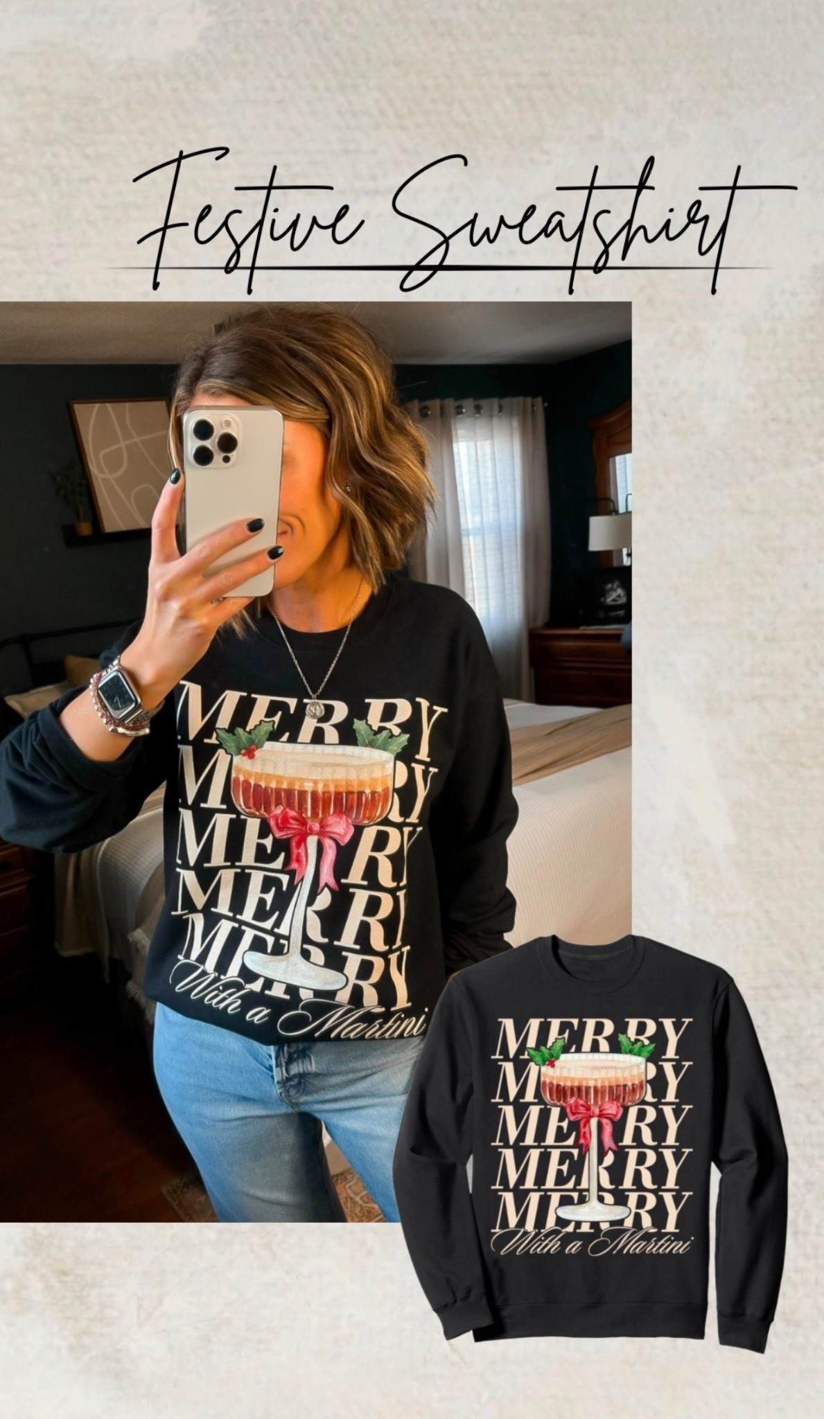 Festive sweatshirt for Christmas 🍸 
Wearing medium 

#LTKSeasonal #LTKHoliday