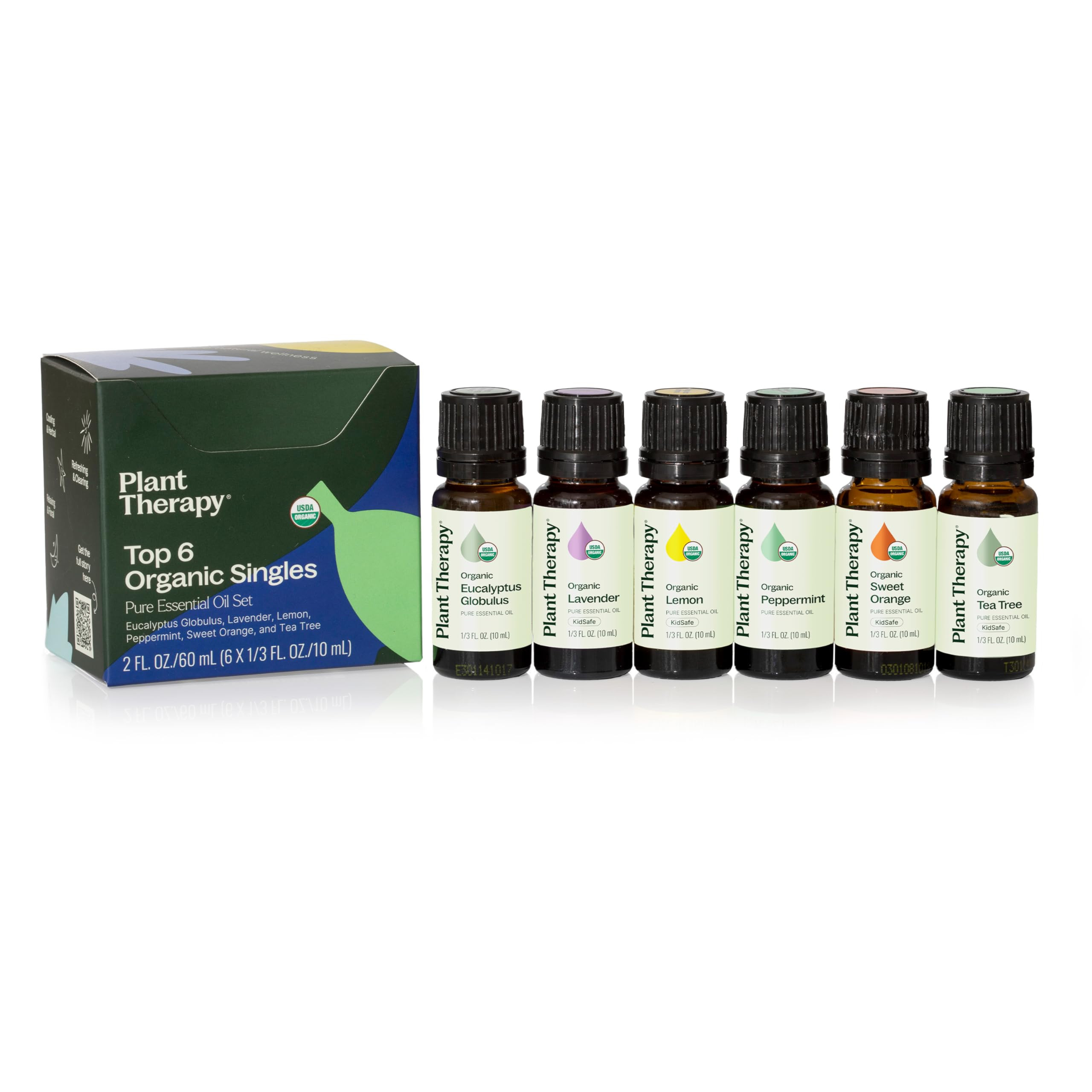 Amazon.com: Plant Therapy Top 6 USDA Organic Essential Oil Set - Lavender, Peppermint, Eucalyptus... | Amazon (US)