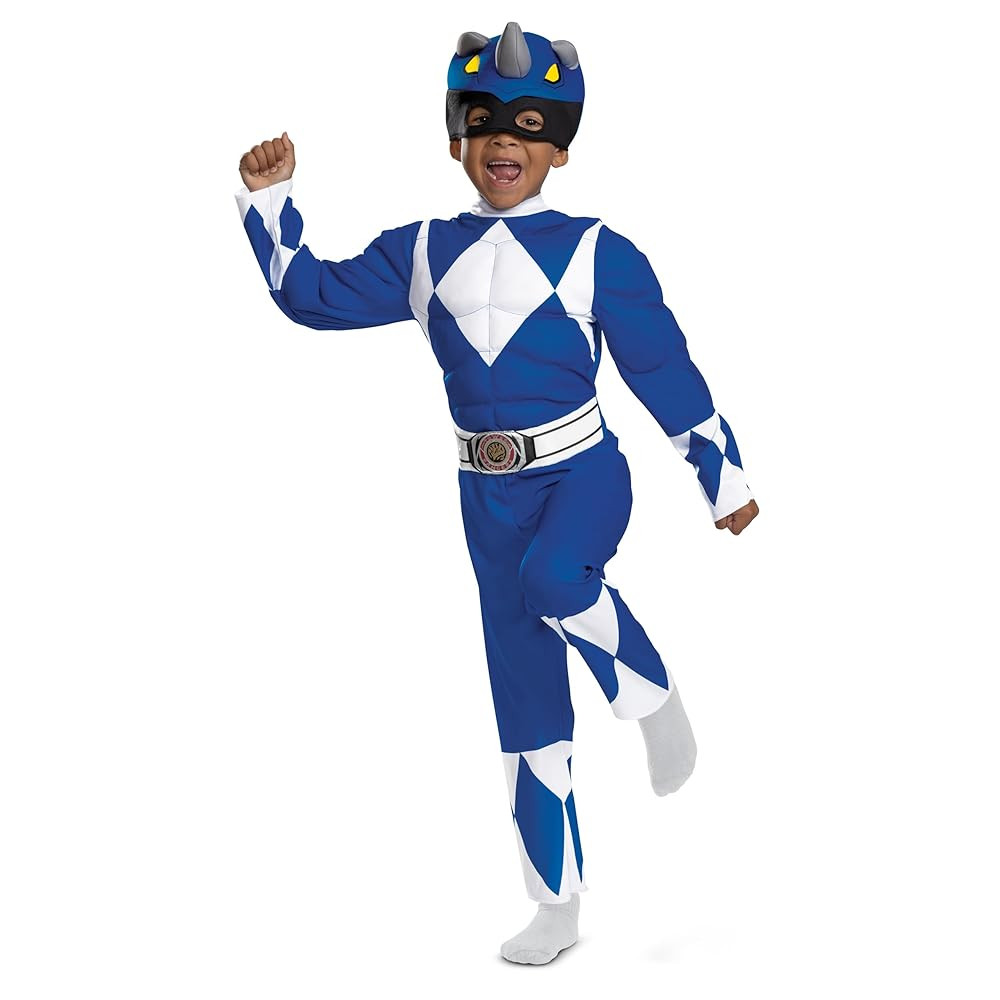Disguise baby-boys Blue Ranger Toddler Muscle Costume, Official Power Rangers Halloween Costume | Amazon (US)