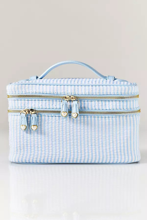 Seersucker Double Zip Cosmetic Bag | Anthropologie (US)