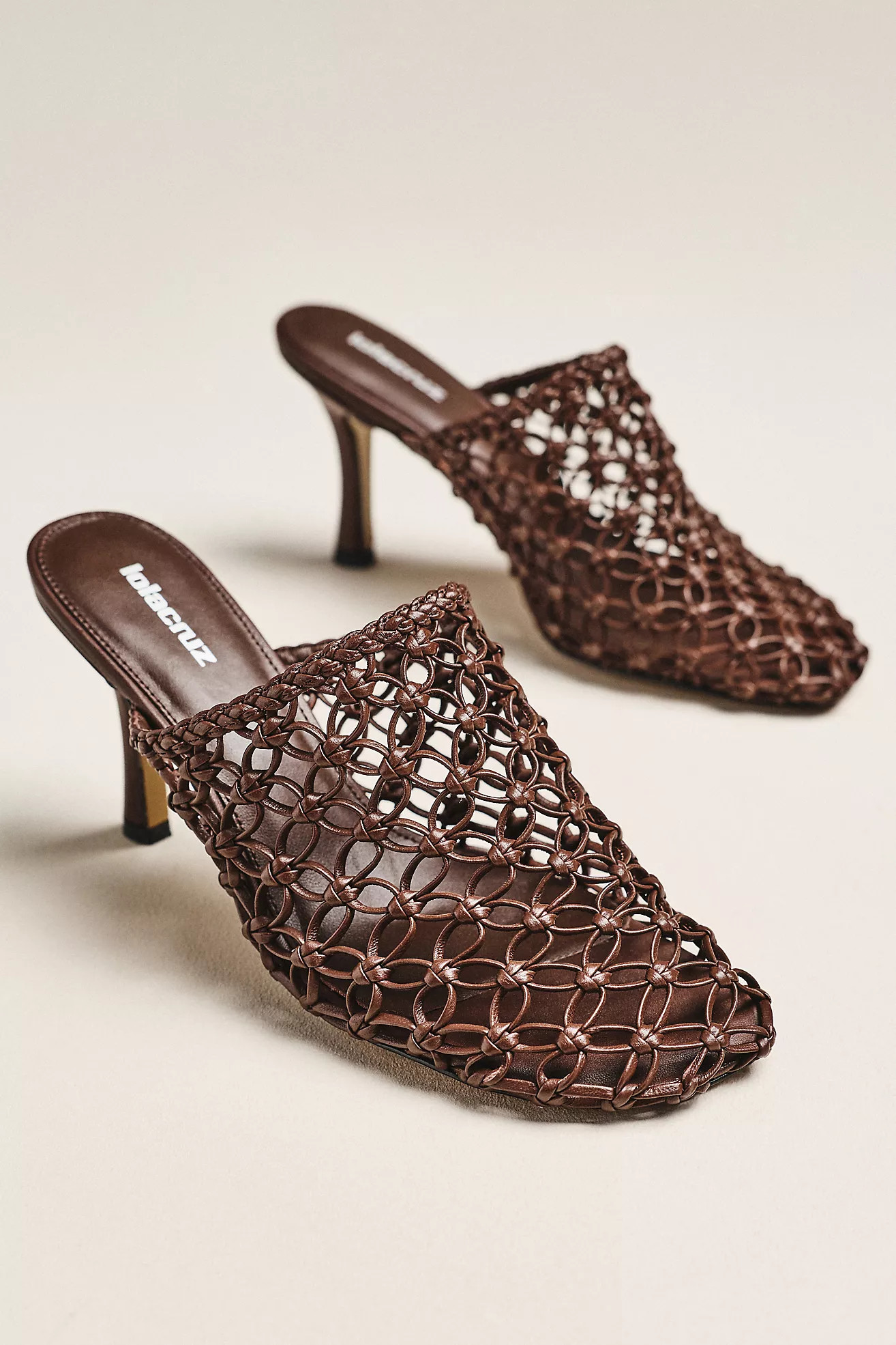 Lola Cruz Gara Woven Heeled Mules | Anthropologie (US)