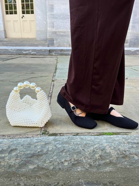 Pearl handbag and comfy black Mary Jane flats. Perfect timeless spring fashion pieces. 

#LTKstyletip #LTKfindsunder100
