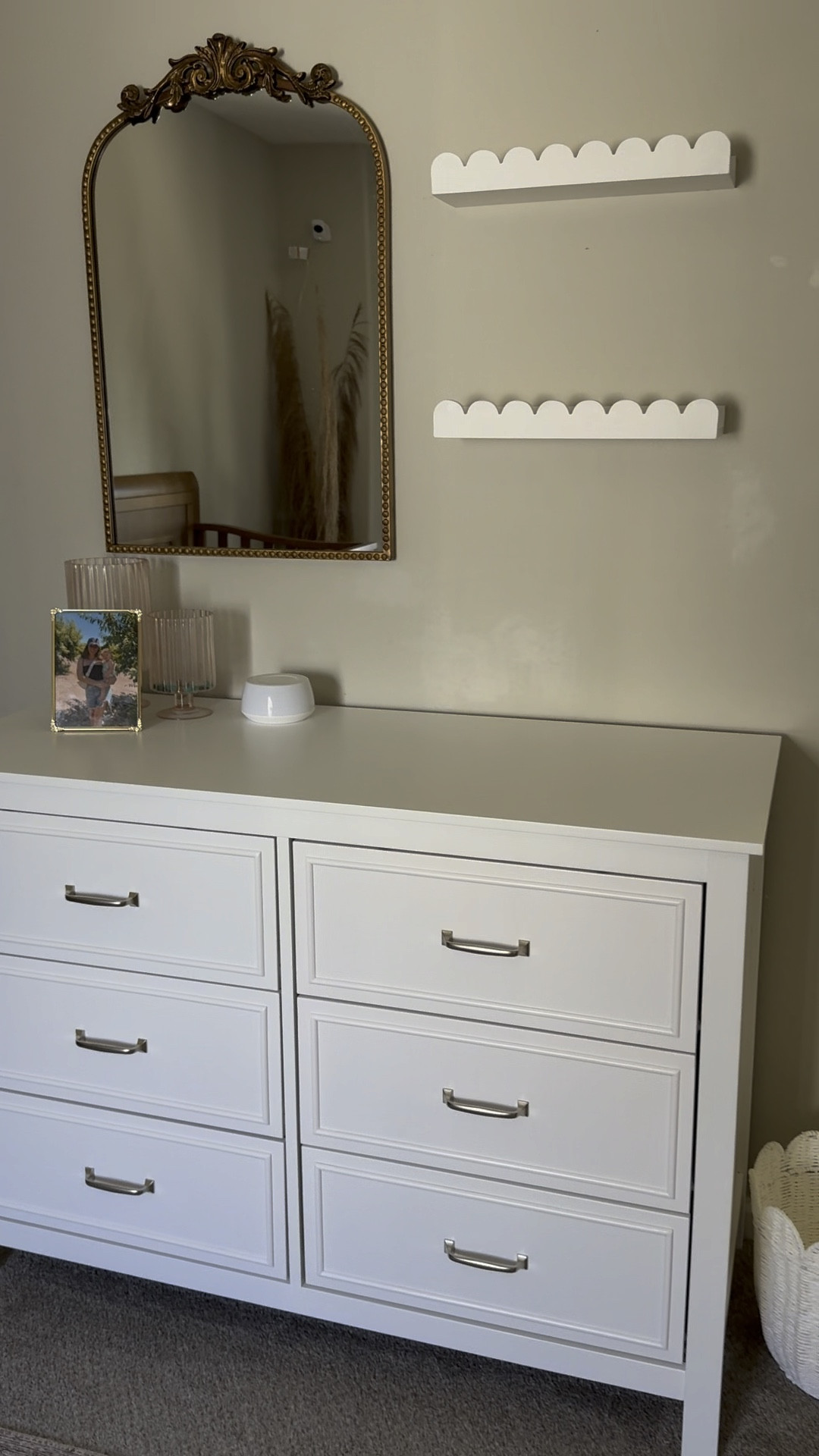 Loving how my girls room is coming together. Just hung these scalloped shelves, and I love how they turned out!

Nursery decor
Girls bedroom
Toddler room
White dresser
Gold mirror
White shelves
Vintage 

#LTKVideo #LTKHome #LTKKids