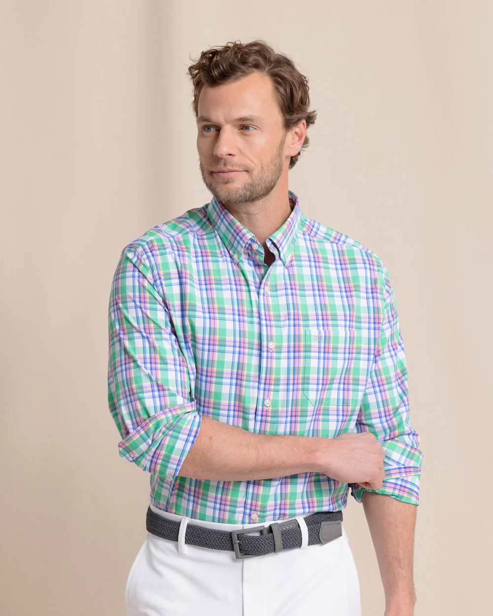 Gaspee Plaid Intercoastal Long Sleeve Sport Shirt | Southern Tide