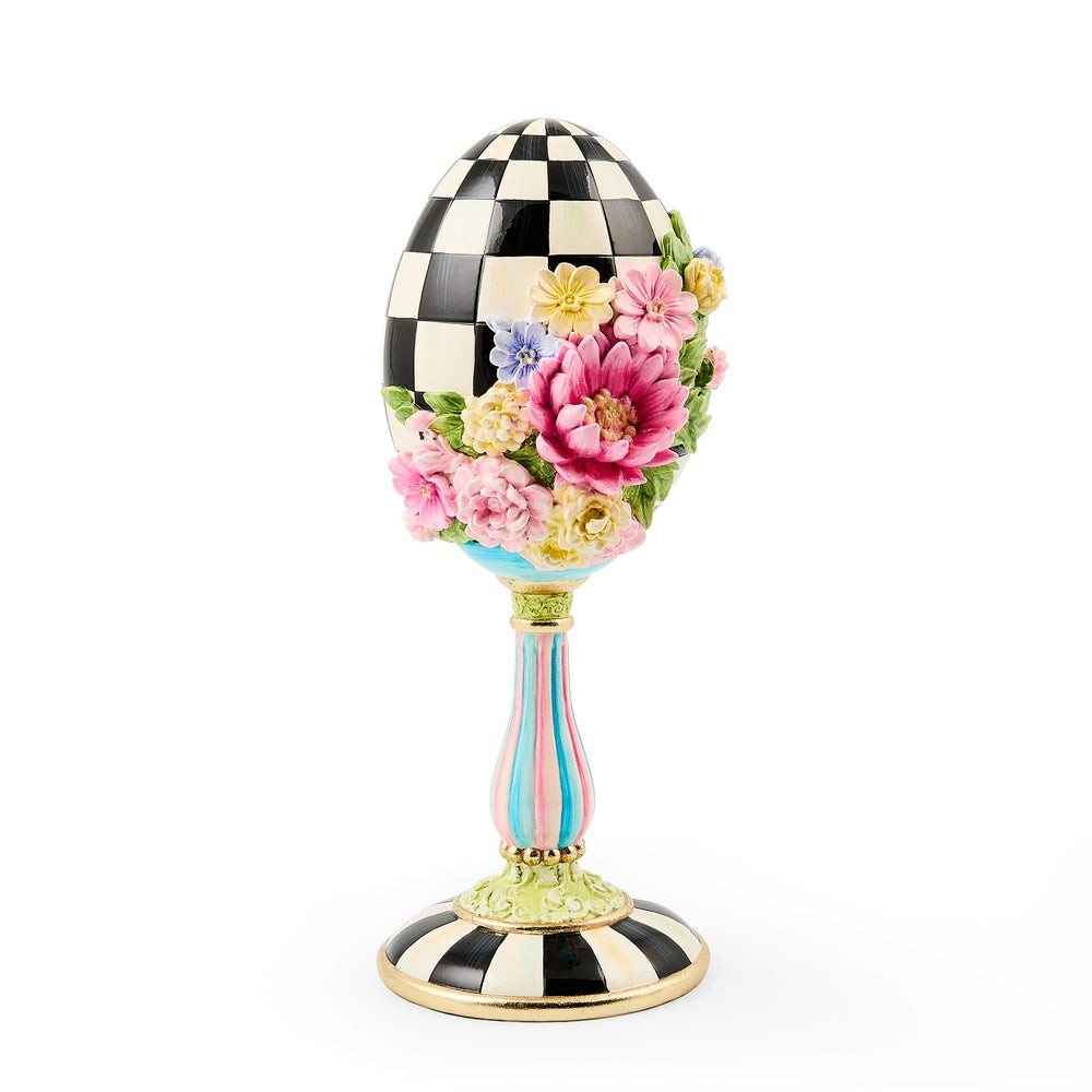 Frolic Spring Floral Pedestal Egg | MacKenzie-Childs
