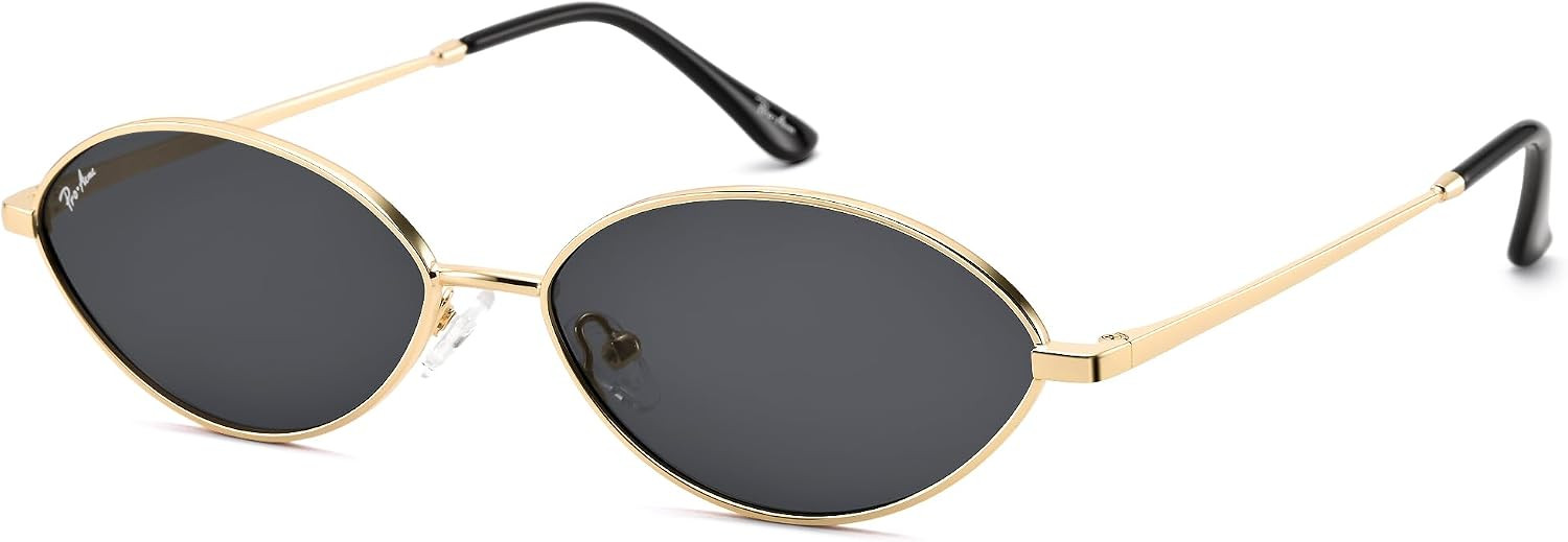 Pro Acme Retro Oval Small Cat Eye Sunglasses for Women, 90s Polarized Trendy Shades, Narrow Y2k Fashion Glasses | Amazon (US)