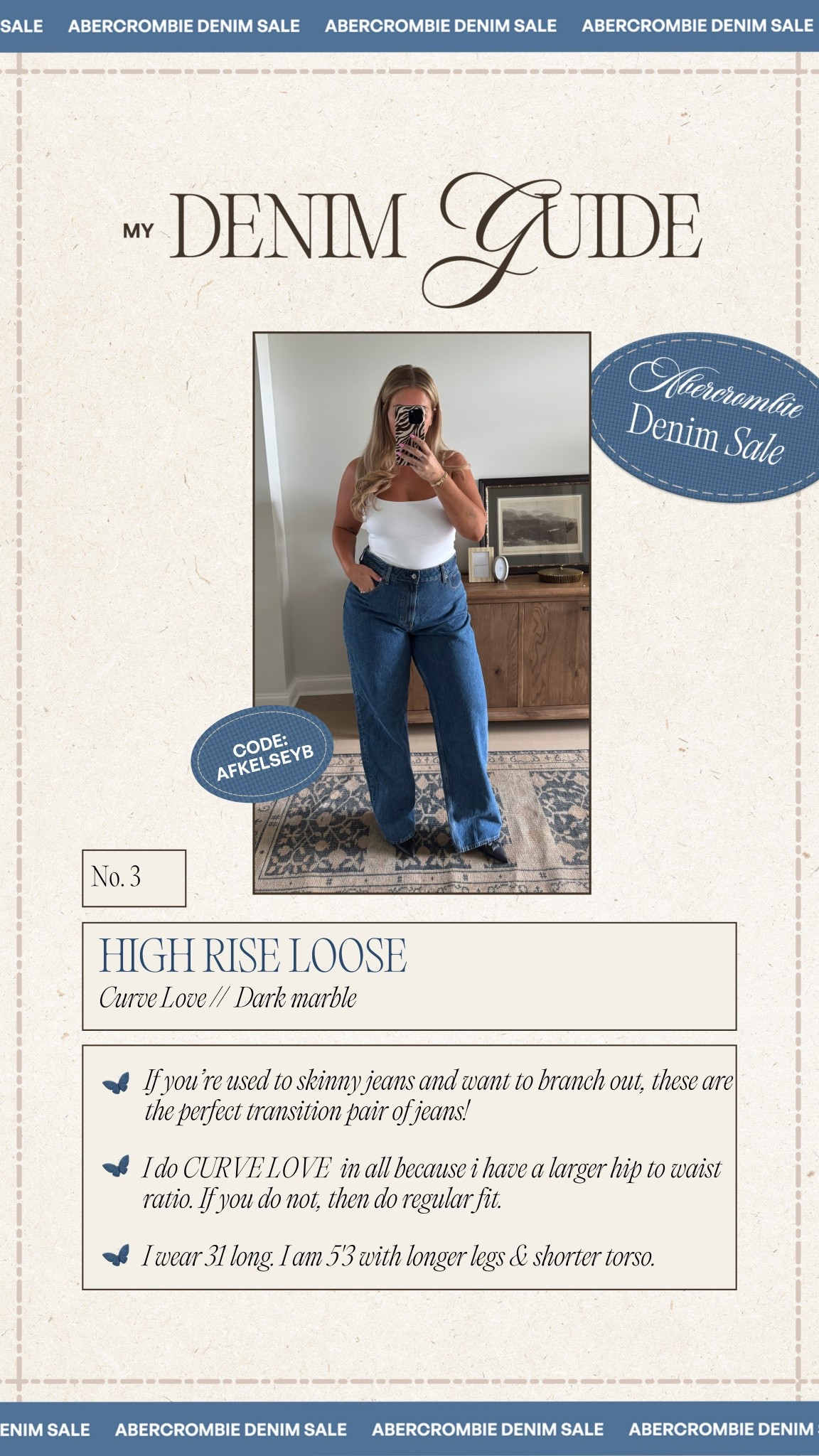 My Abercrombie denim guide! Sharing all my fave styles for the sale🩵 code: AFKELSEYB

#LTKMidsize #LTKSaleAlert