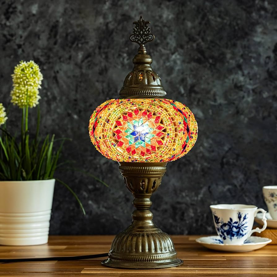 Seepace Turkish Lamp - Moroccan Mosaic Lamps - Antique Decorative Handmade Lighting - Stained Gla... | Amazon (US)