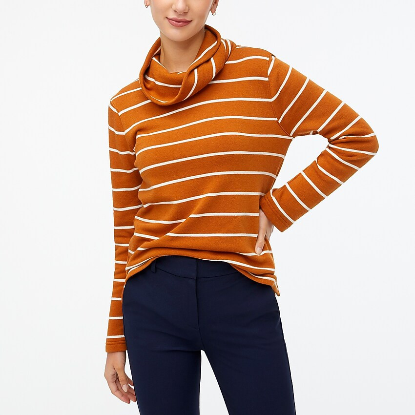Striped mockneck sweatshirt in cloudspun fleece | J.Crew Factory