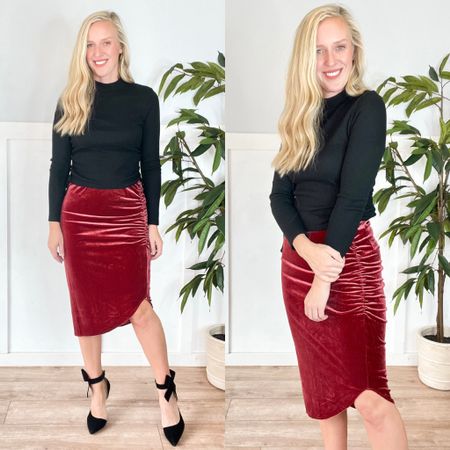 New velvet holiday skirt at Walmart! 

#LTKSeasonal #LTKworkwear #LTKHoliday