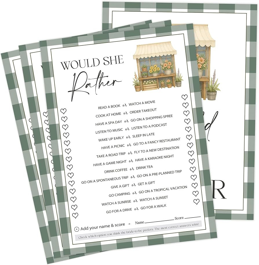 Fresh Off the Market Bridal Shower Games, Farmers Market Would She Rather Game for 30 Guests with... | Amazon (US)