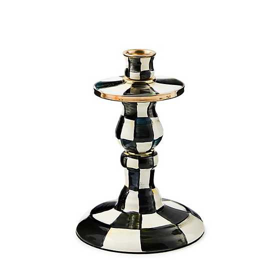 Courtly Check Enamel Candlestick - Small | MacKenzie-Childs