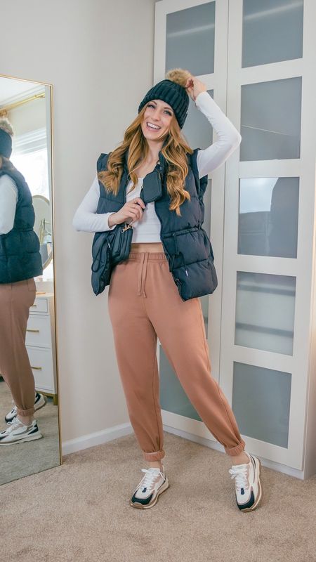 Been wearing the heck out of these sweat pants since I got them in the fall! They are probably one of the coziest things I own!! Wearing a size extra small.
I went with a medium in the vest and was glad that I did. 
I’ve only worn the sneakers once, but so far, so good! They are TTS.

Casual outfit | everyday outfits | Amazon outfits | Amazon clothes | Amazon fashion finds | Amazon lounge outfit | vest outfits | vest puffer


#LTKfindsunder50 #LTKstyletip #LTKSeasonal