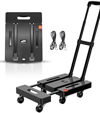 SPACEKEEPER Folding Hand Truck, 500 LB Heavy Duty Luggage Cart, Utility Dolly Platform Cart with ... | Amazon (US)