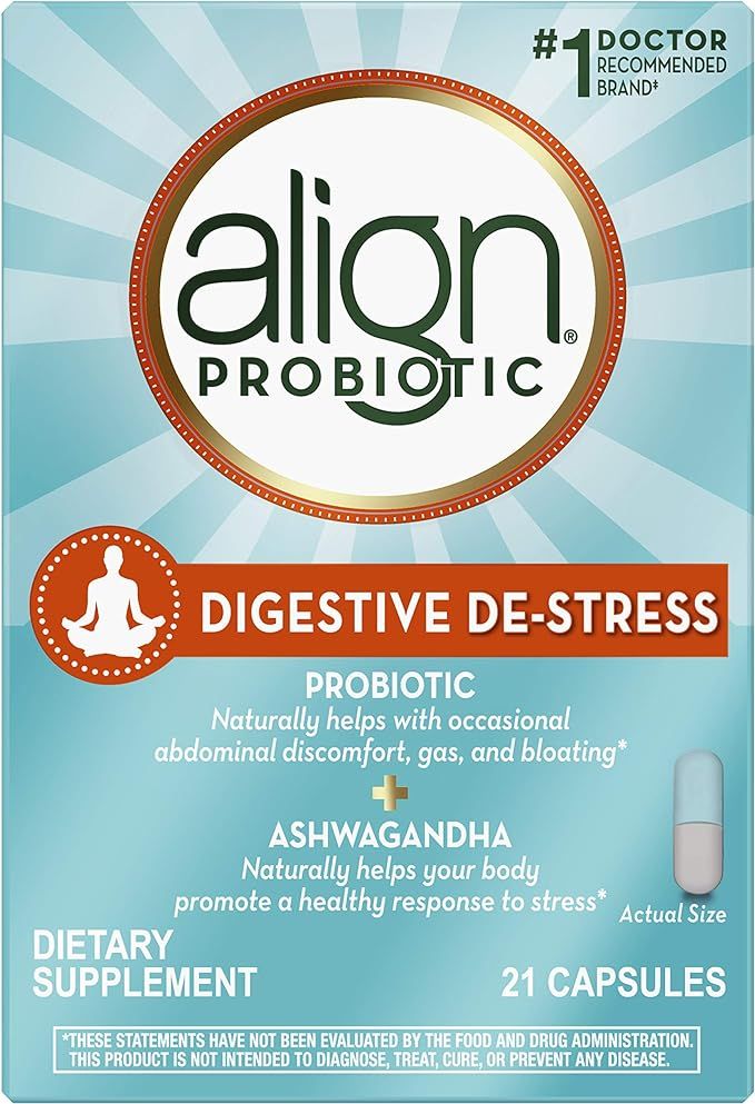 Align Probiotic, Digestive De-stress, Probiotic with Ashwagandha, which Helps with a healthy resp... | Amazon (US)