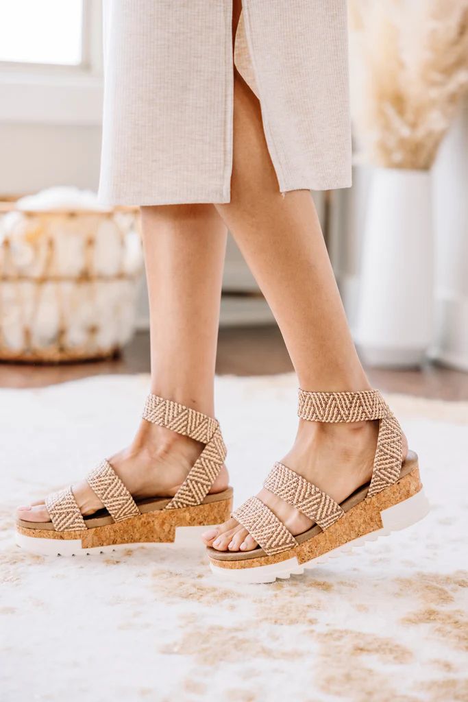 For The Look Nude Brown Aztec Platform Wedges | The Mint Julep Boutique