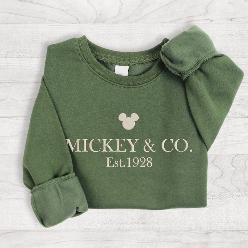 Embroidered Mickey and Co Sweatshirt Disney Family Trip Sweater Vintage Disney Crewneck Disney Gi... | Etsy (US)