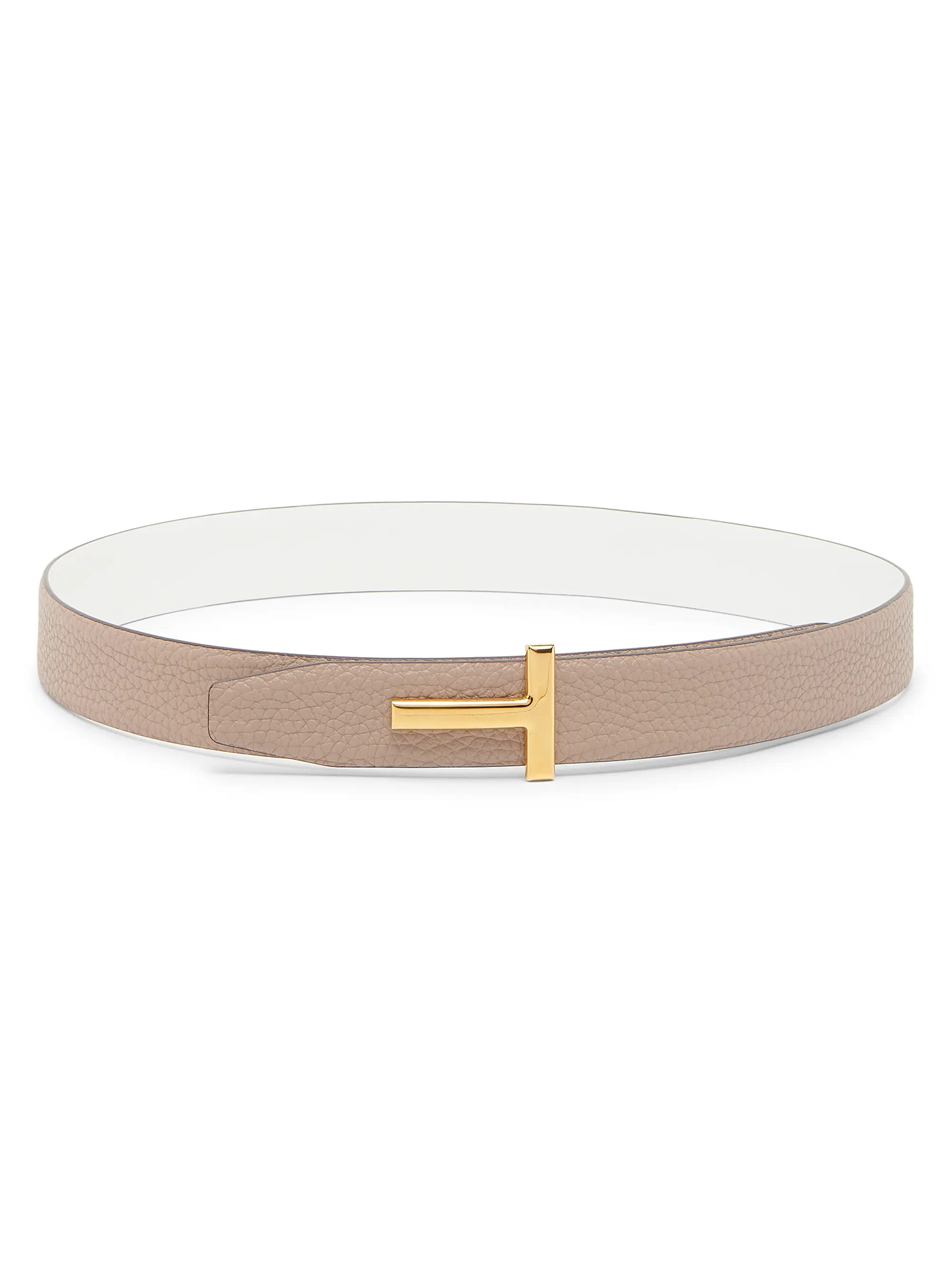 T Logo Leather Reversible Belt | Saks Fifth Avenue