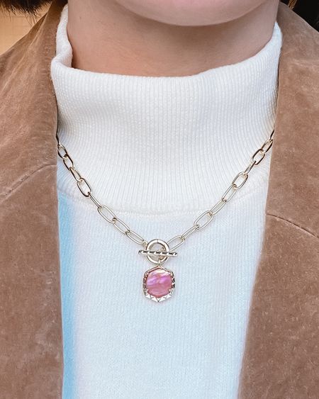 Valentines Day Gift Idea - this Kendra scott paper clip chain necklace with the pink quartz is serially so pretty! The toggle opens so you can remove or add charms too! Worth the price just for the chain IMO! 

#LTKfindsunder100 #LTKGiftGuide #LTKMostLoved