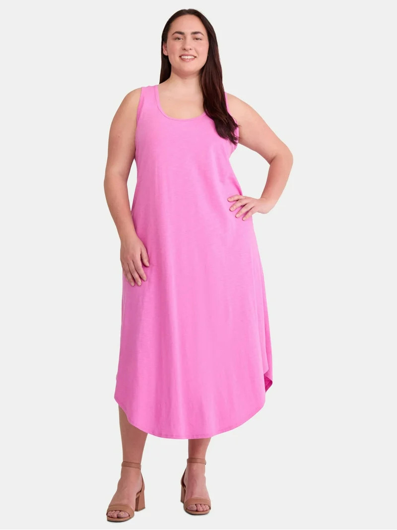 Terra & Sky Women's Plus Size Cotton Tank Dress, Sizes 0X-5X | Walmart (US)