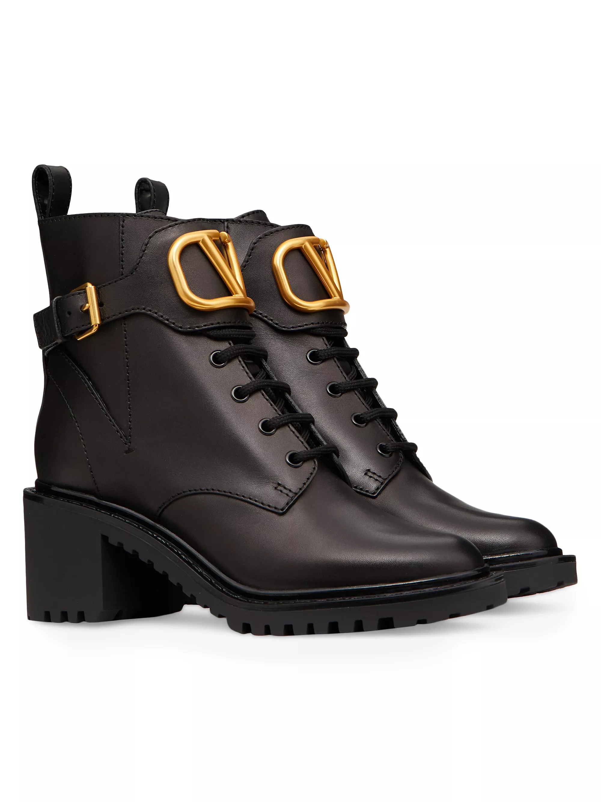 VLogo Signature Calfskin 70MM Combat Boots | Saks Fifth Avenue