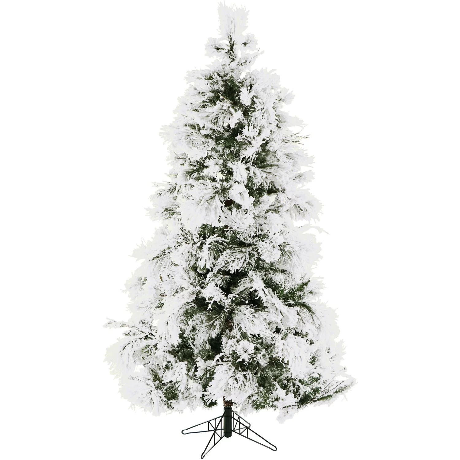Fraser Hill Farm White Flocked Pine Christmas Tree, 9' - Walmart.com | Walmart (US)
