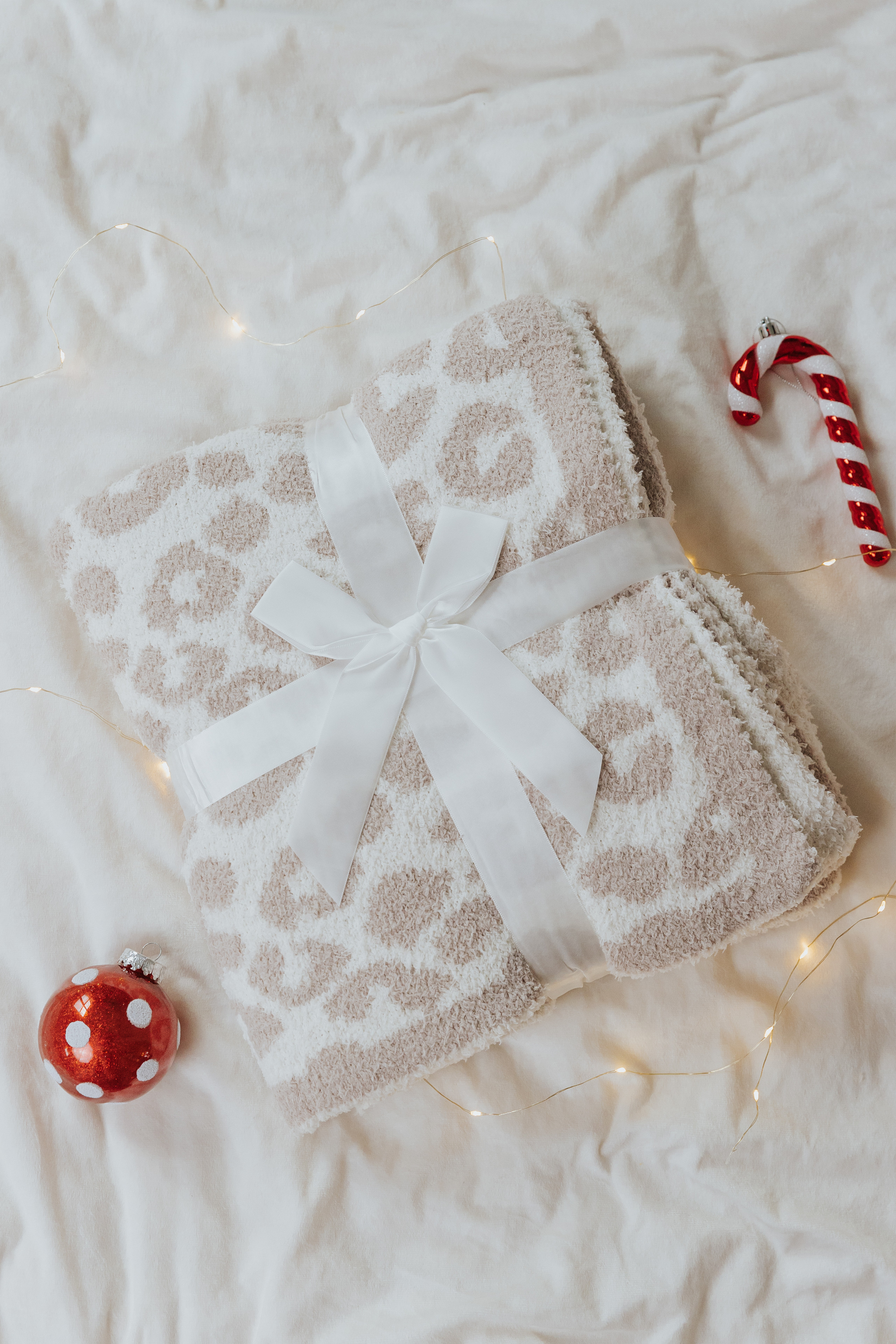 Ivory & Taupe Leopard CozyKnit Throw Blanket | Magnolia Boutique