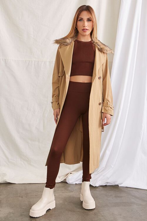 Belted Double-Breasted Trench Coat | Forever 21 (US)